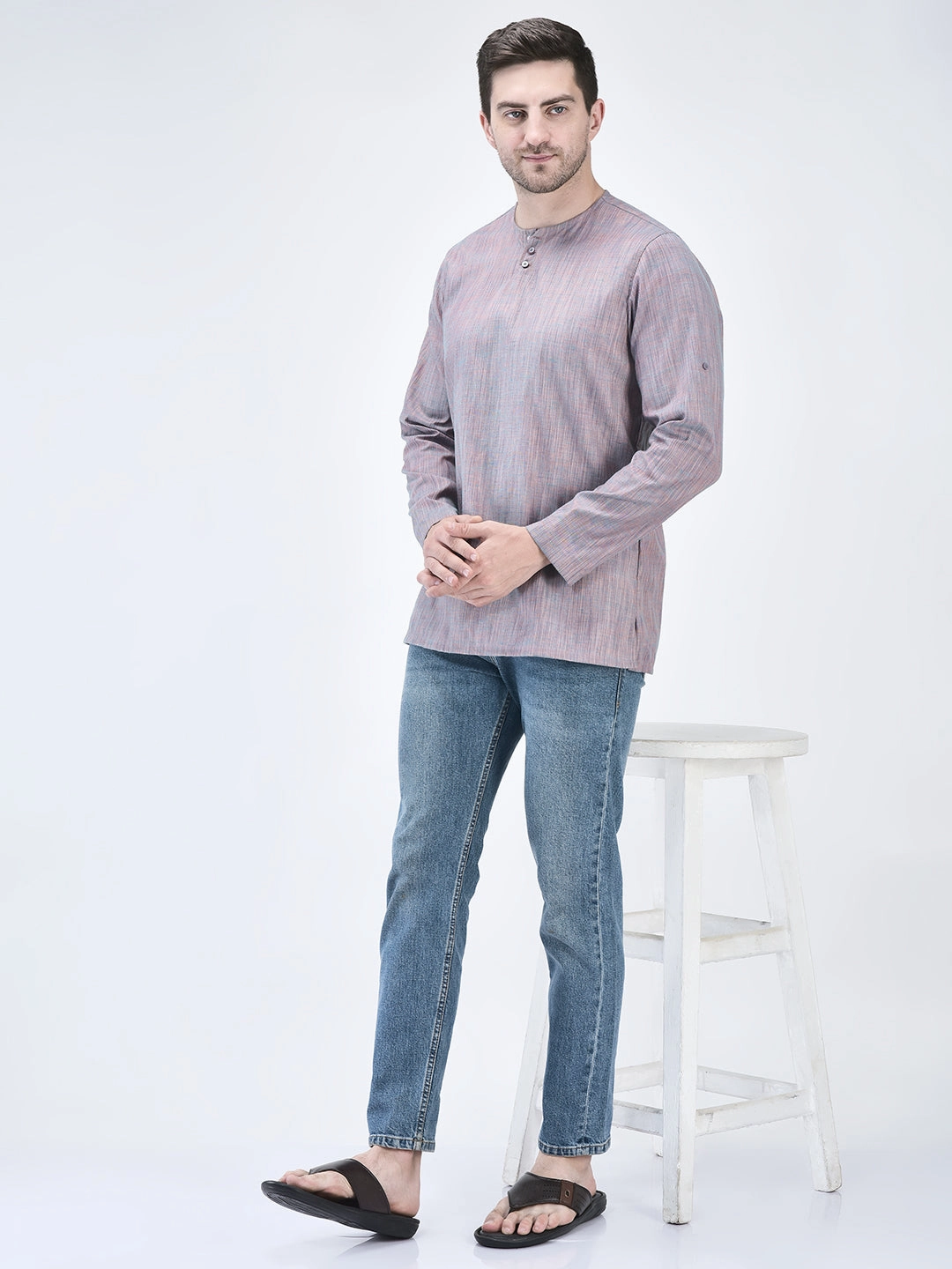 Rothy Slippers FAUSTO Men Brown Open Toe Flip-Flop Slippers With Memory Cushion|Outdoor Slipper For Men