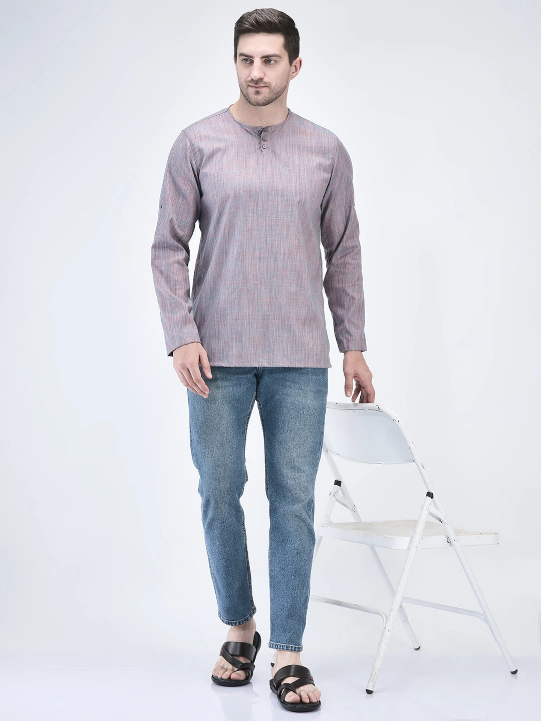 Indoor/outdoor Slippers FAUSTO Men Brown Toe Ring Flat Dress Slipper With Memory Cushioned|Multi Strap Slipper For Evening|Slippers For Kurta