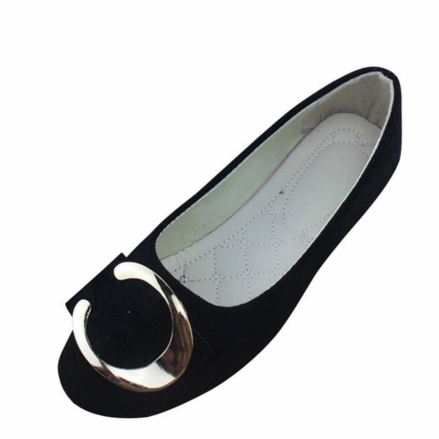 Faux Suede Ballet Flats Women Multiple Color Round Toe Flat Shoes