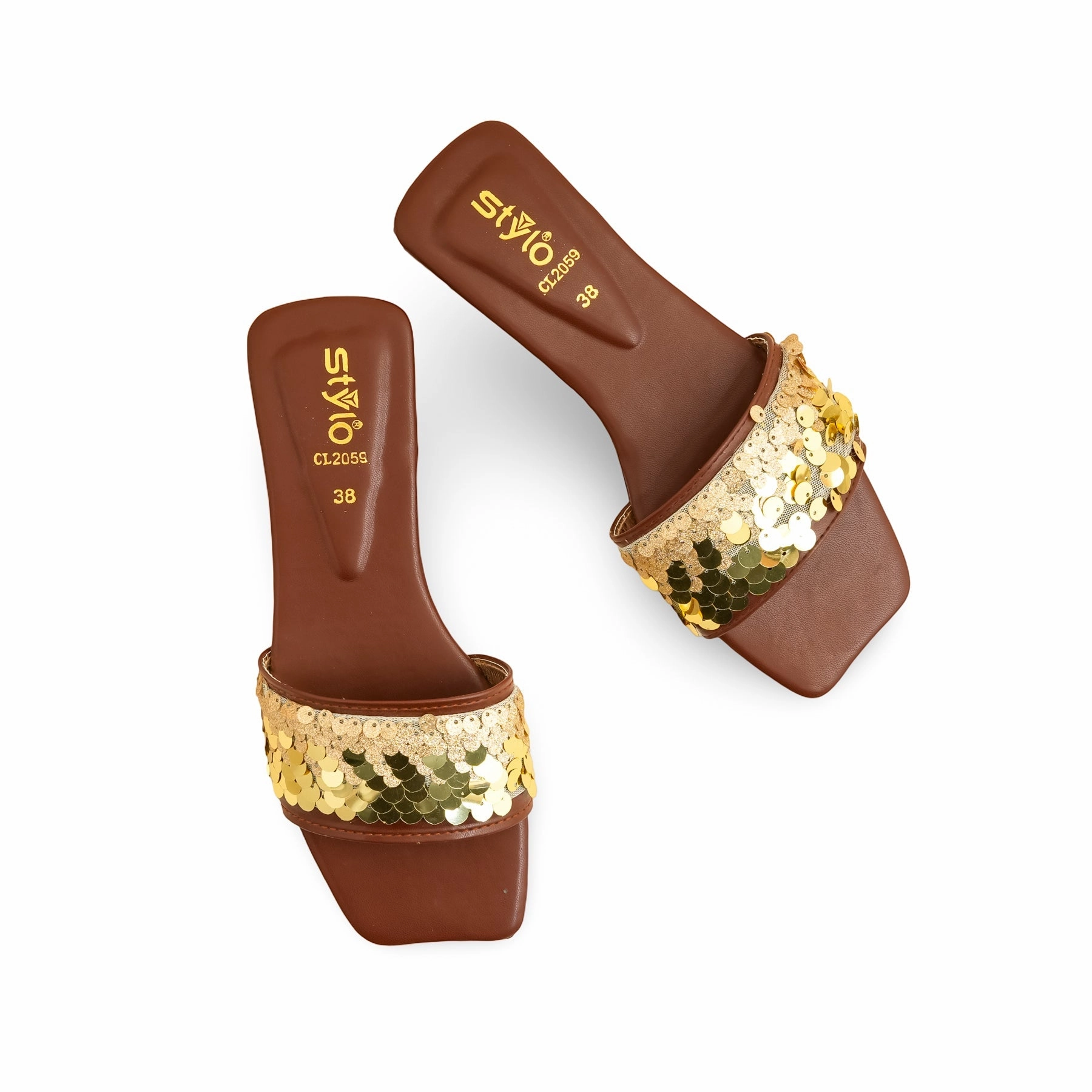 Brown Casual Slipper For Ladies CL2059 Shoe Ballet Flats