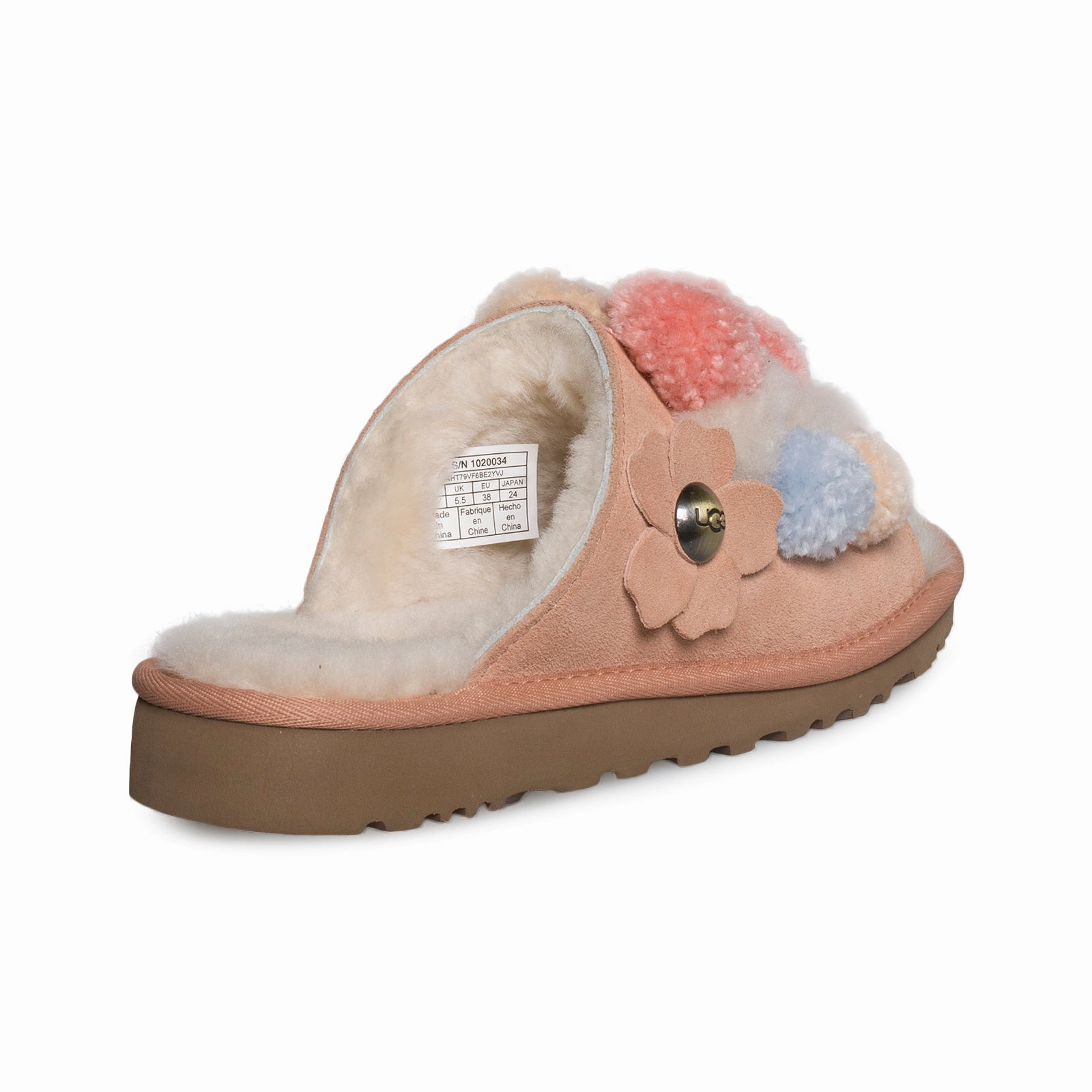 Tweety Bird Slippers UGG Clio Pom Pom Slide Suntan Slippers - Women's