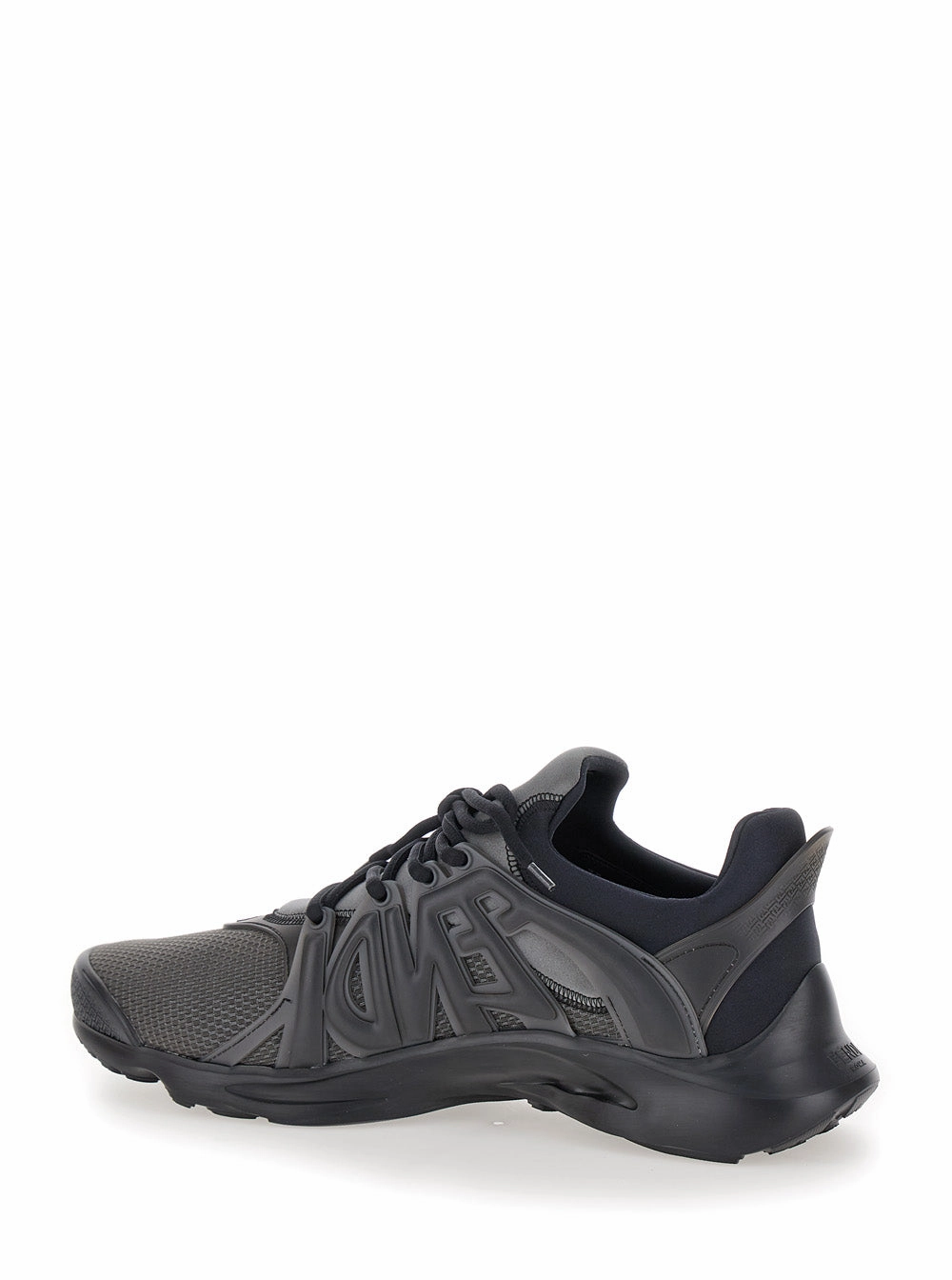 Fendi Men 'Fendi Tag' Black Sneakers With Logo In Techno Mesh Man Best Running And Training Shoes