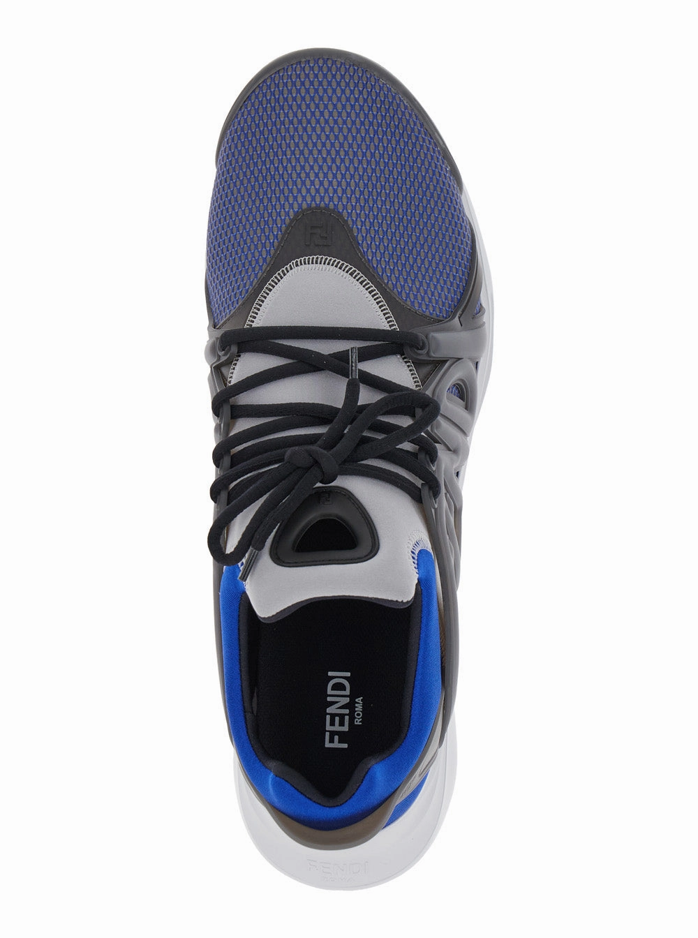 Good Shoes For Running Cross Country Fendi Men 'Fendi Tag' Blue Sneakers With Logo In Techno Mesh Man