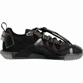 Dolce & Gabbana Black Green Camo NS1 Low Top Sneakers Shoes Best Dress Sneakers