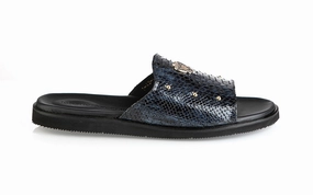 8800 Roberto Serpentini Sandals / Blue Wide Width Shoes For Feet