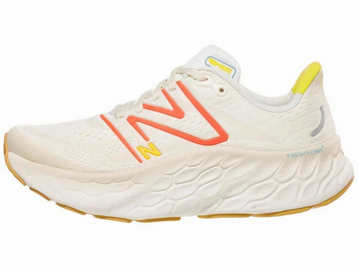 Cheap Running Shoes That Are Good New Balance | Fresh Foam X More v4 | Women's | Sea Salt/Gulf Red/Lemon Zest