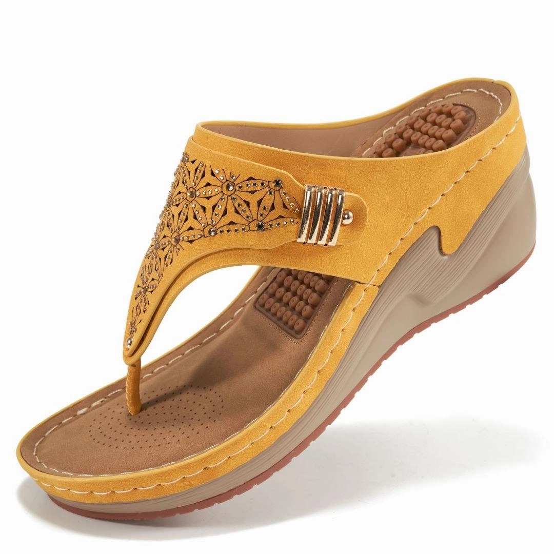 HARENCWomens Sandals Flip Flops for Women with Arch Support Summer Casual Wedge Thong Shoes Comfortable Platform Walk Sandal