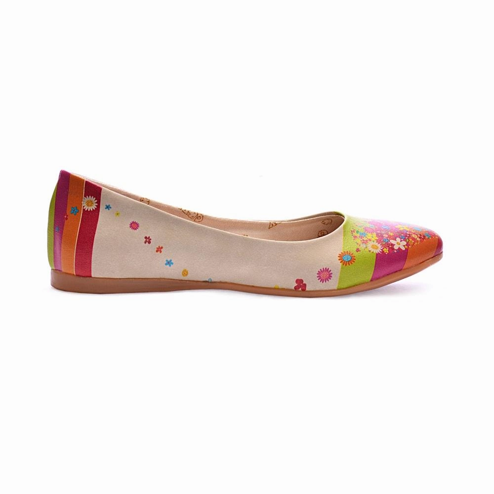 Powerlifting Flat Shoes Flowering Heart Ballerinas Shoes 1054