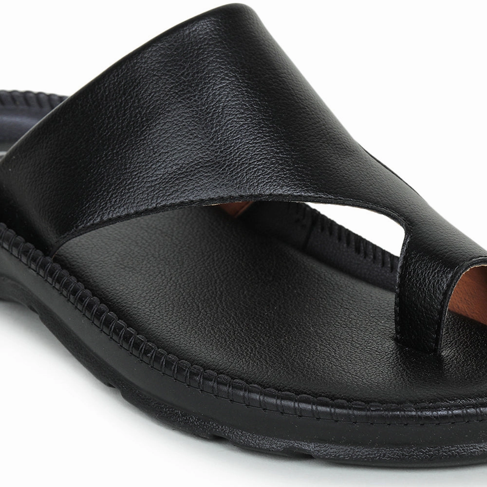 Coolers Casual Black Toe Ring Slippers For Men JPL-222 By Liberty Knit Slippers Pattern Free Easy