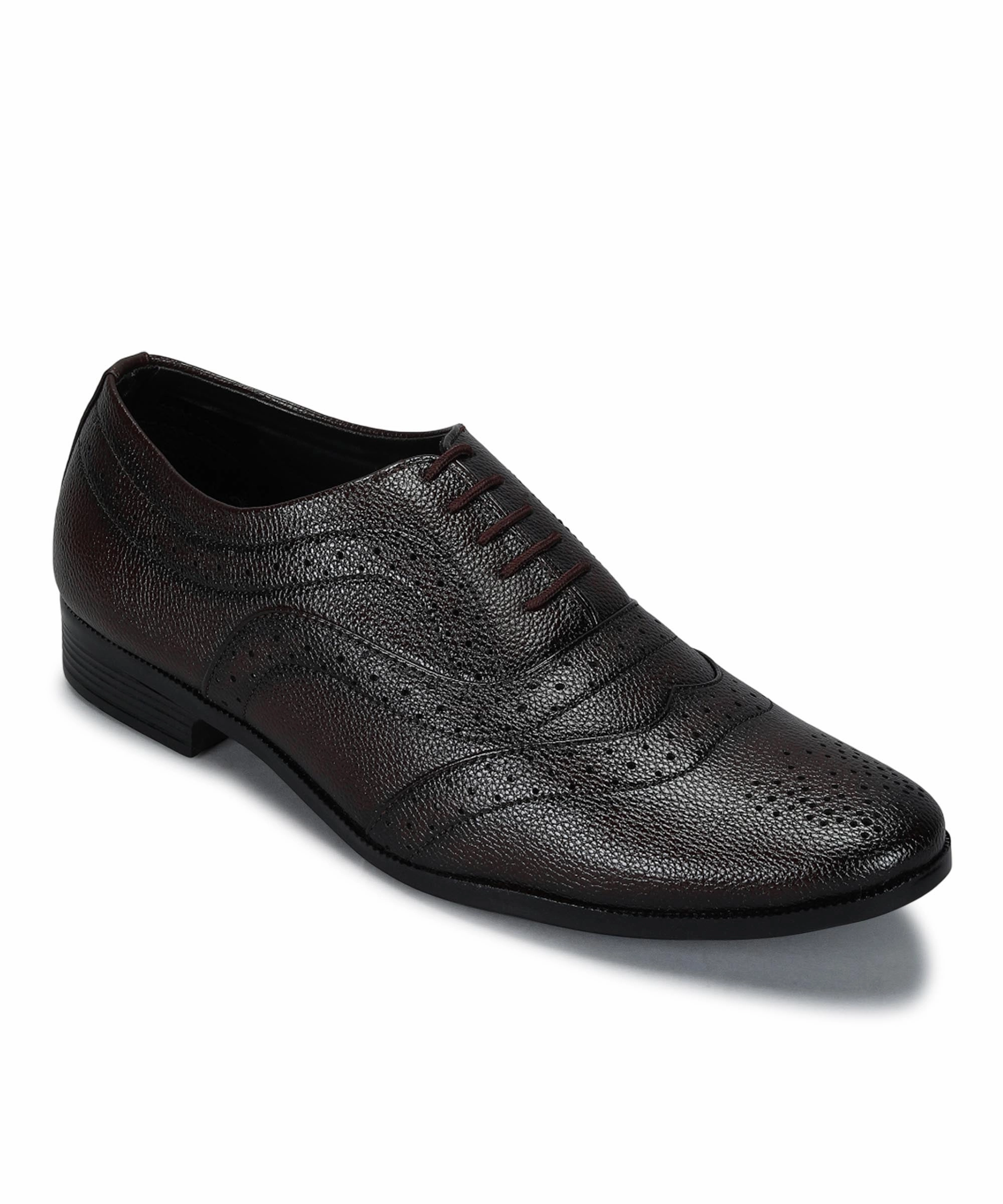 Piano Flats Shoes Paragon Men's Brown Formal Shoes| Trendy, Durable & Sturdy for Outdoor Wear