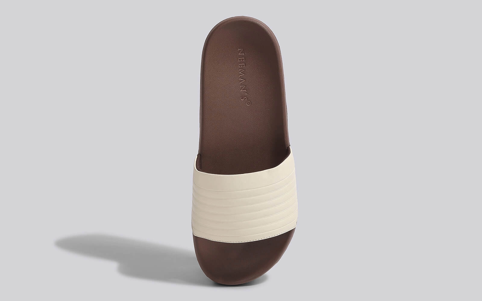 FootBed Slides for Men : Ivory Brown Full Slippers