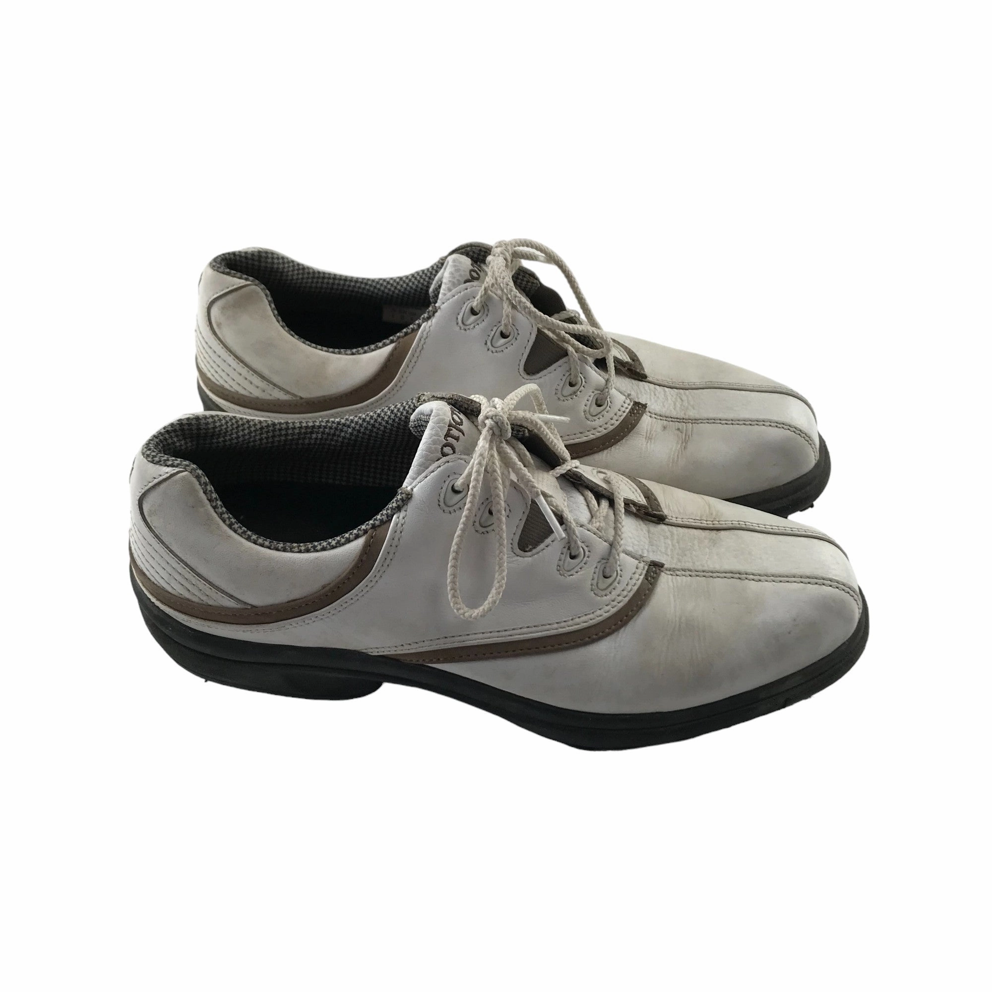 FootJoy Golf Shoes Shoe Size 6 White and Light Brown Adidas Velcro Shoes