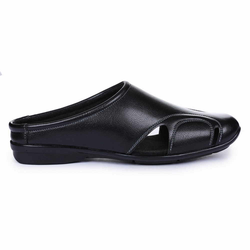 Fortune Black Casual Slip-on Mules For Men J-153 By Liberty Slippers To Wear Outside