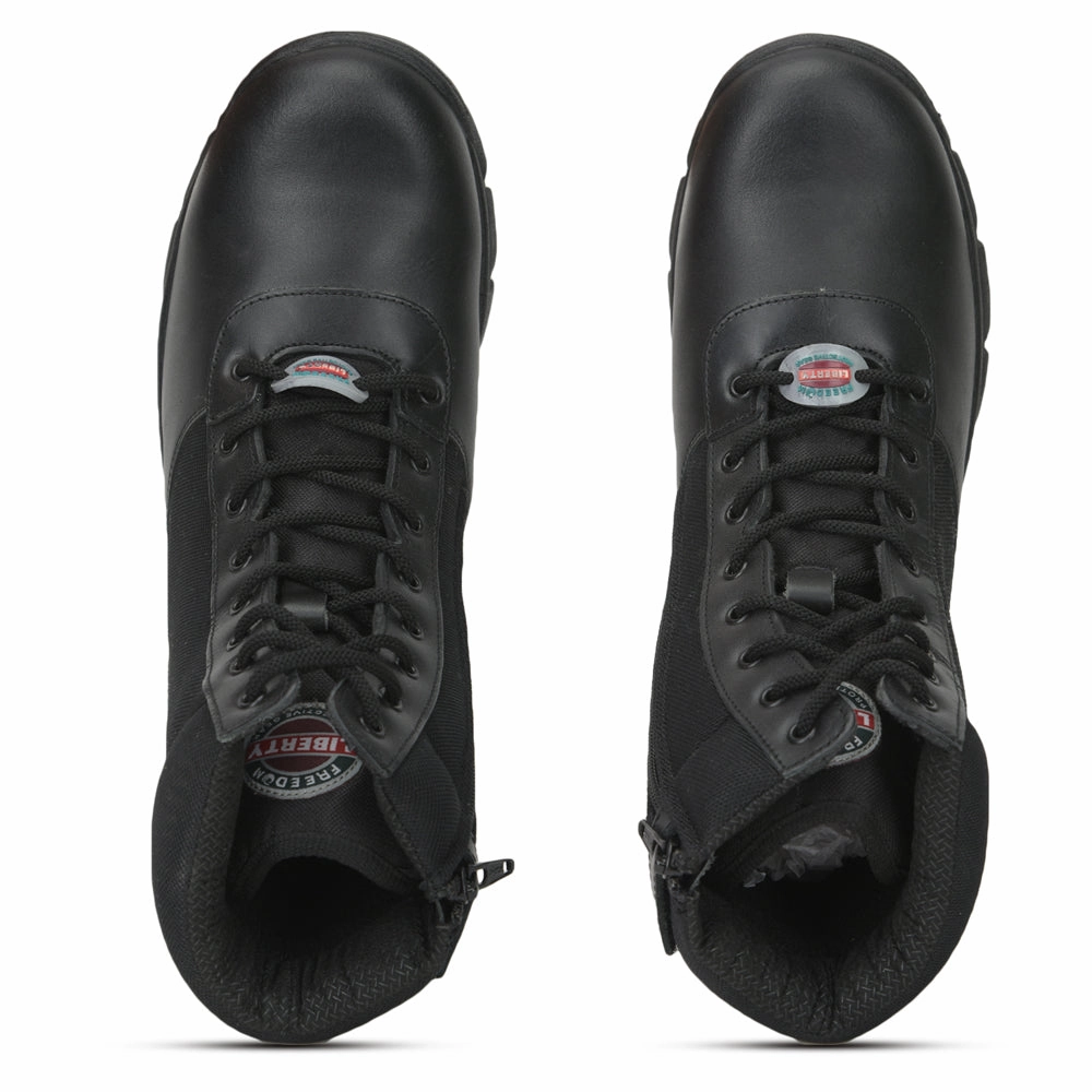 Freedom Casual (Black) Defence DMS Boot with ZIP PARACOM-2 By Liberty Washable Casual Shoes