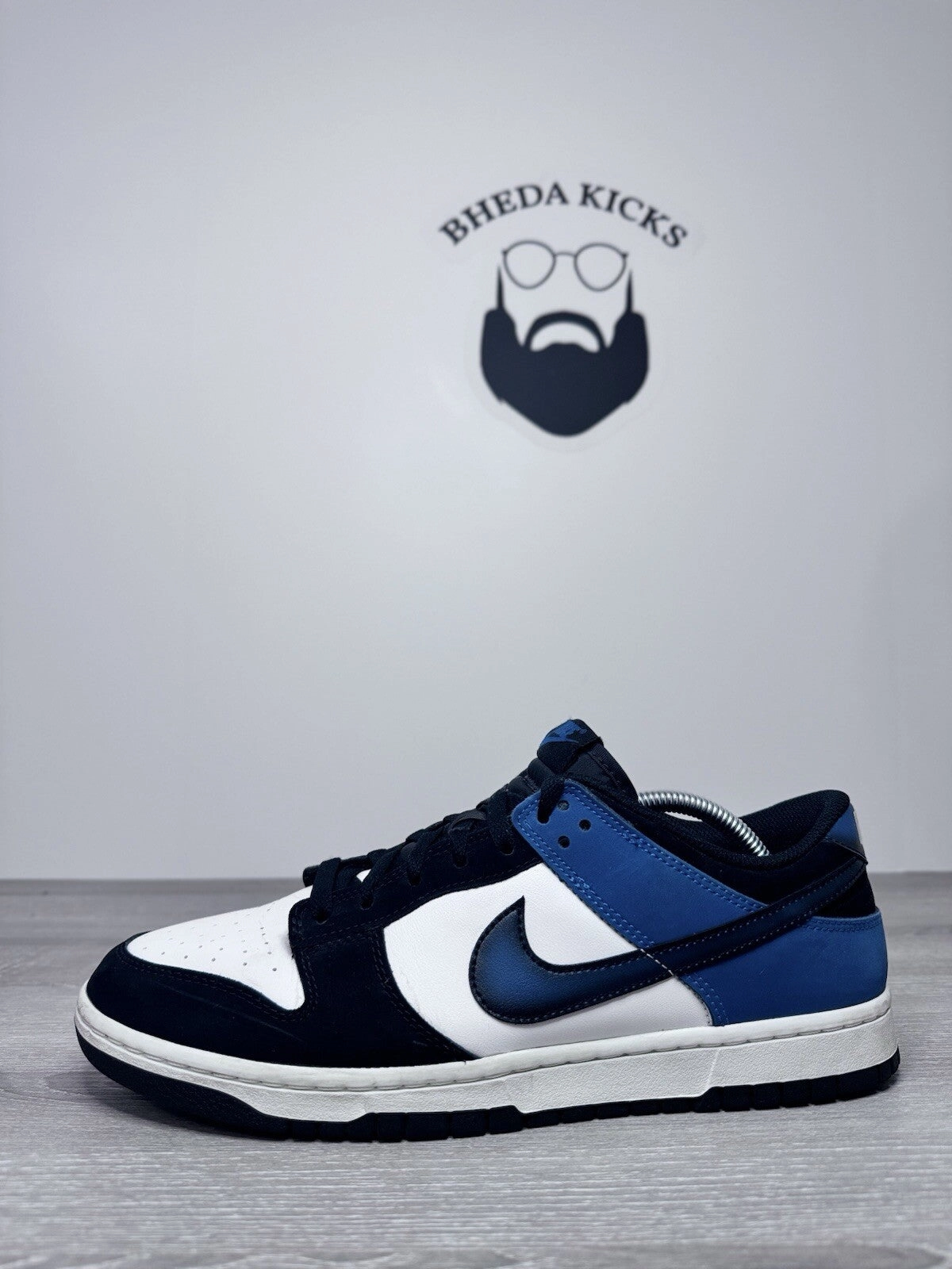 Size 11 - Nike Dunk Low Airbrush Industrial Blue FD6923-100 Preowned Authentic Asics Novablast 4 Running Shoes