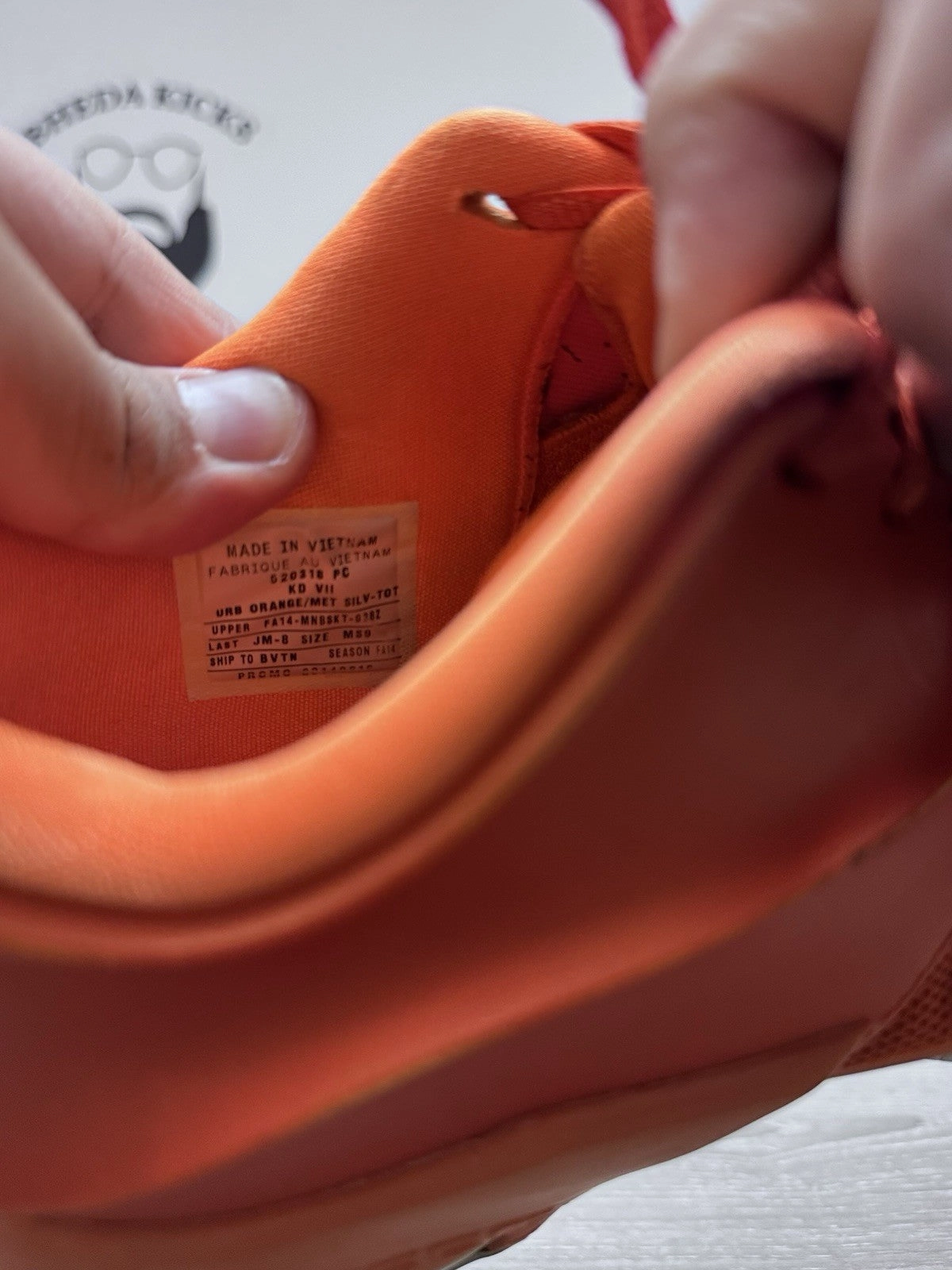 Size 9 - Nike KD 7 Texas Longhorns Promo Sample 2014 Preowned Authentic Asics Basketball Shoes Retro