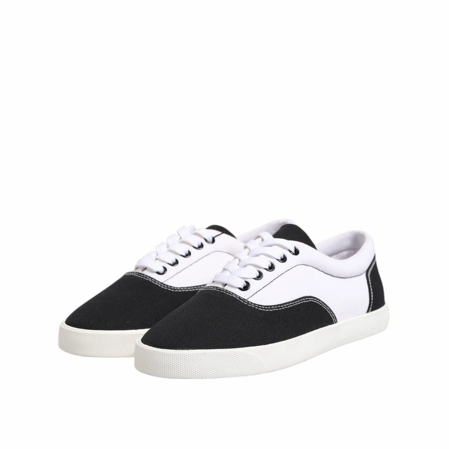 Aarp Sneakers Dolce & Gabbana Black Cotton Canvas Lace Up Men Sneakers Shoes