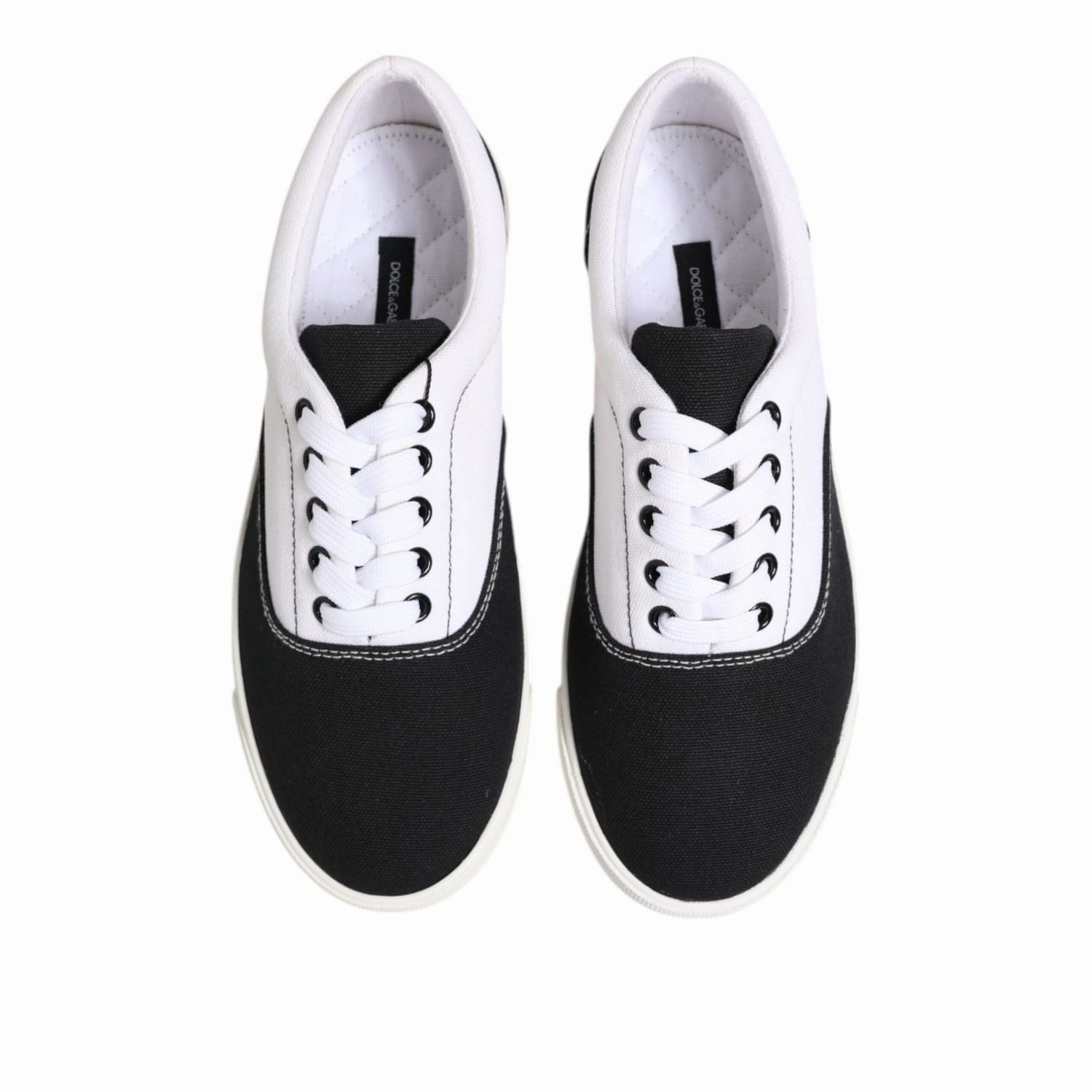 Dolce & Gabbana Black Cotton Canvas Lace Up Men Sneakers Shoes 5000 Sneakers