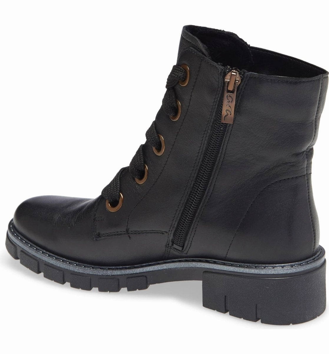 Ara Women's Debbie Black Leather Infant Flat Shoes