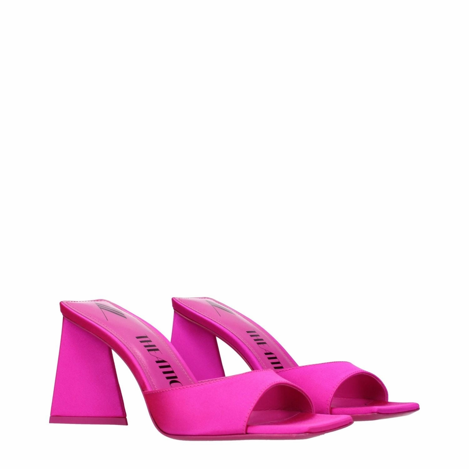 The Attico Pink Satin Stiletto Heel Sandals Sandals With Ankle Support