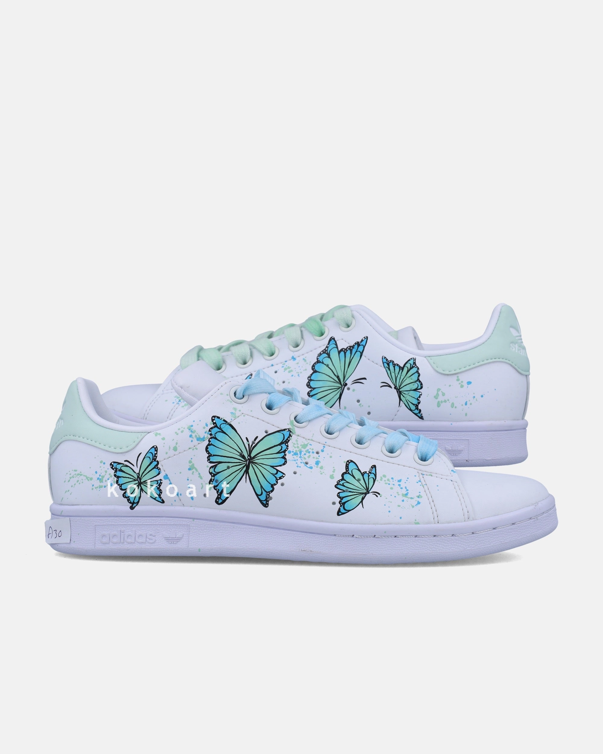 Adidas Donovan Mitchell Shoes Stan Smith Hand Painted Butterflies