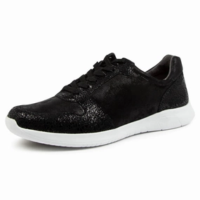 Spring Business Casual Shoes Ziera Fultons Black Speckle Leather Sneaker (Women's)