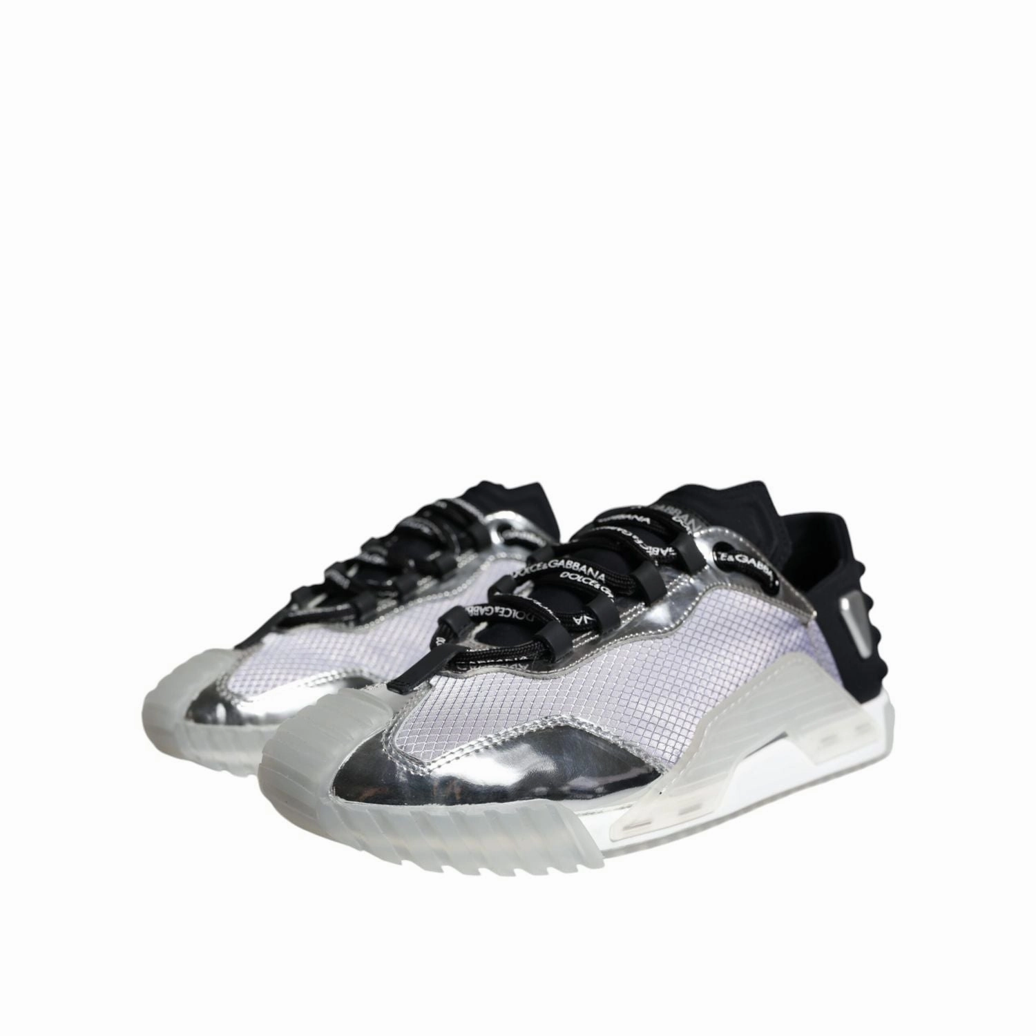Dolce & Gabbana Silver Black Nylon NS1 Low Top Sneakers Shoes Shoes Sneakers Converse