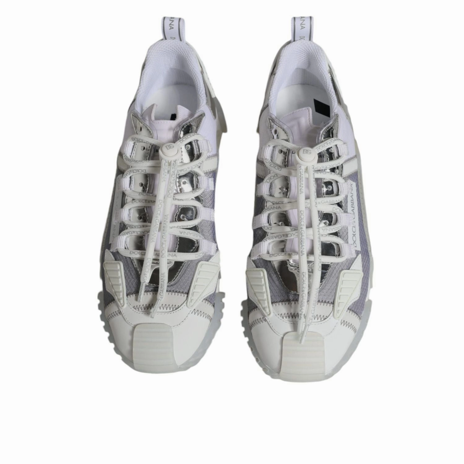 9. NULL Dolce & Gabbana White Silver Low Top NS1 Sneakers Shoes
