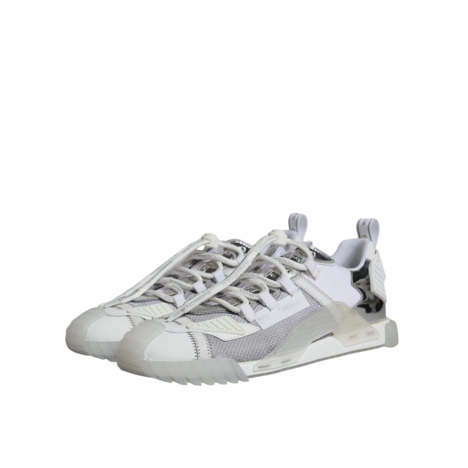 Dolce & Gabbana White Silver Low Top NS1 Sneakers Shoes Plantar Sneakers