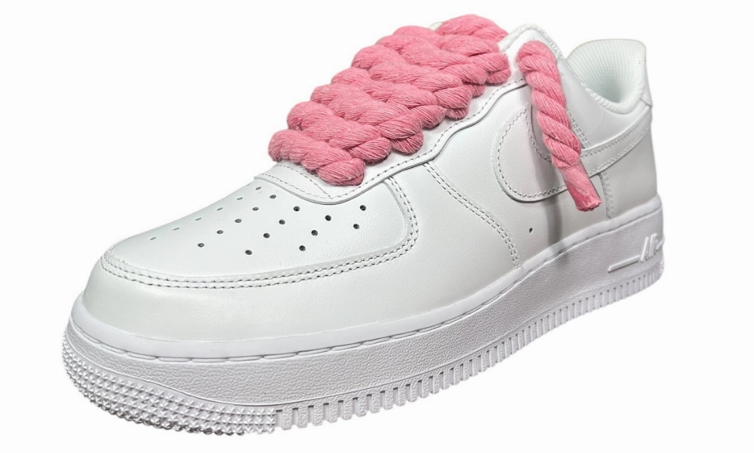 Nike Air Force 1 White Rope Laces Pink Og Asics Wrestling Shoes