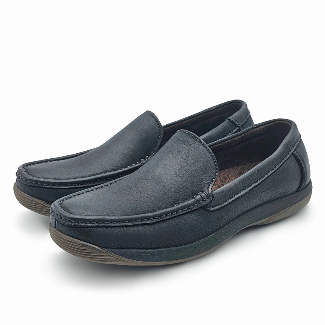 Peep Toe Loafers Genuine Leather Slip On Comfort Loafers