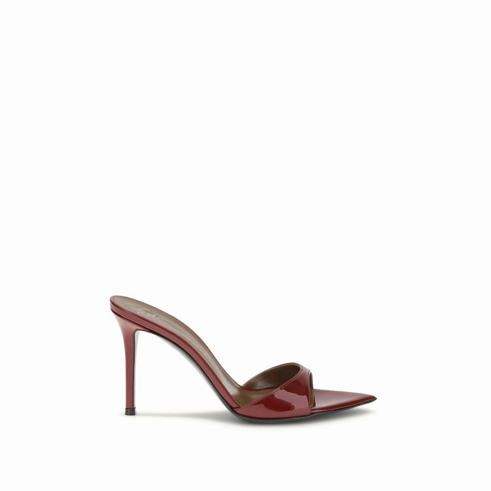 Sandals Thongs Giuseppe Zanotti Bordeaux Leather Stiletto Heel Sandals