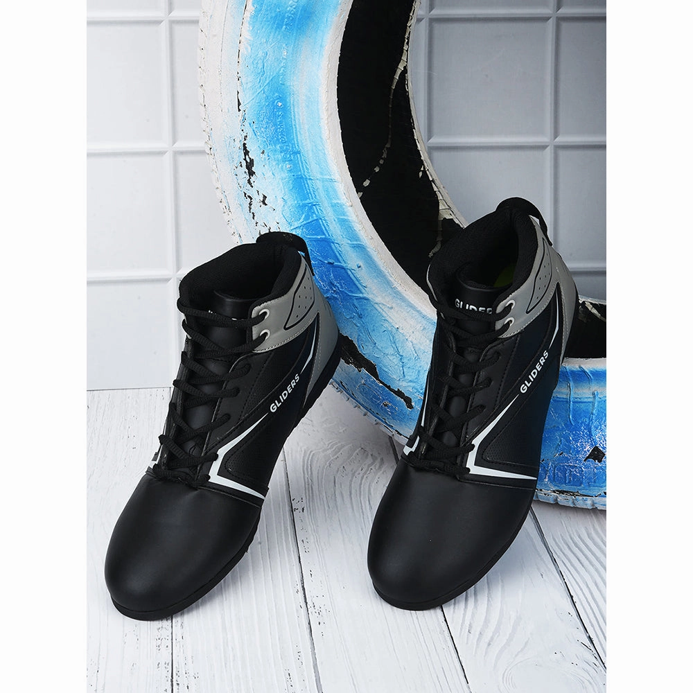 Gliders Casual Black Lacing Sneakers For Men RIDER-E By Liberty Casual Shoes Dress Pants
