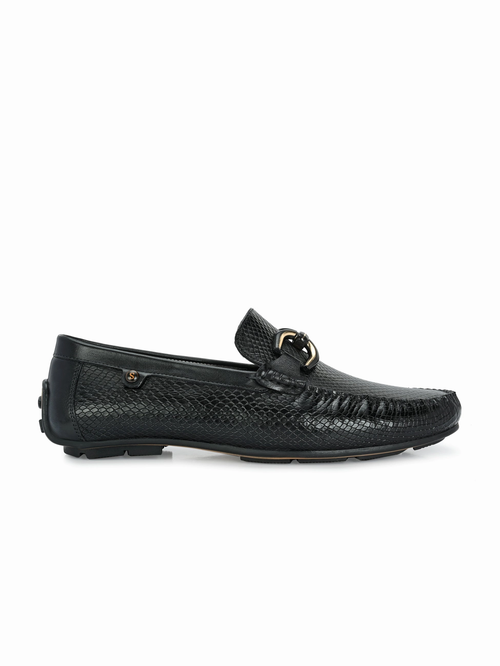 Block Heel Loafers Globus Black Driving Loafers