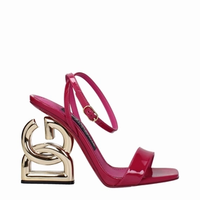 Dolce & Gabbana Pink Leather Stiletto Heel Sandals Lace Up High Heel Sandals