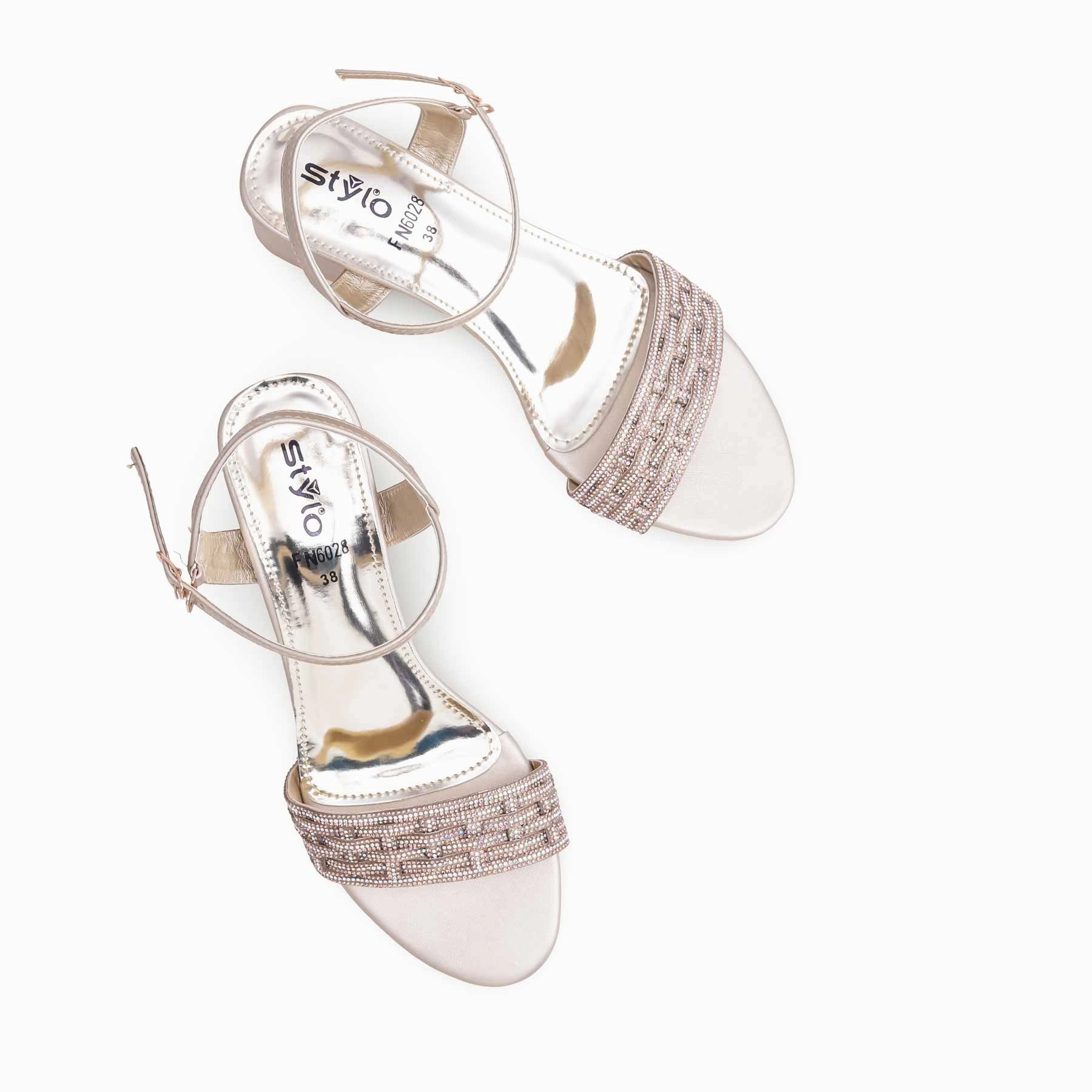 Golden Fancy Sandal for Women FN6028 White Newborn Sandals