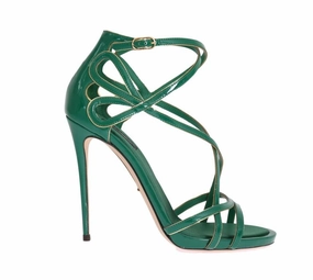 Sandals Bora Bora Green Patent Leather Strap Sandals