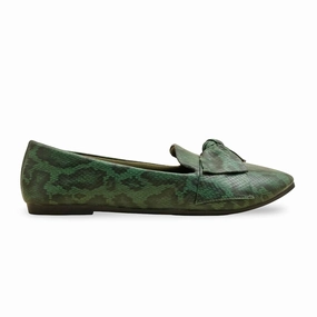 Green Pumps For Ladies WN1354 Flat Feet Tennis Shoes