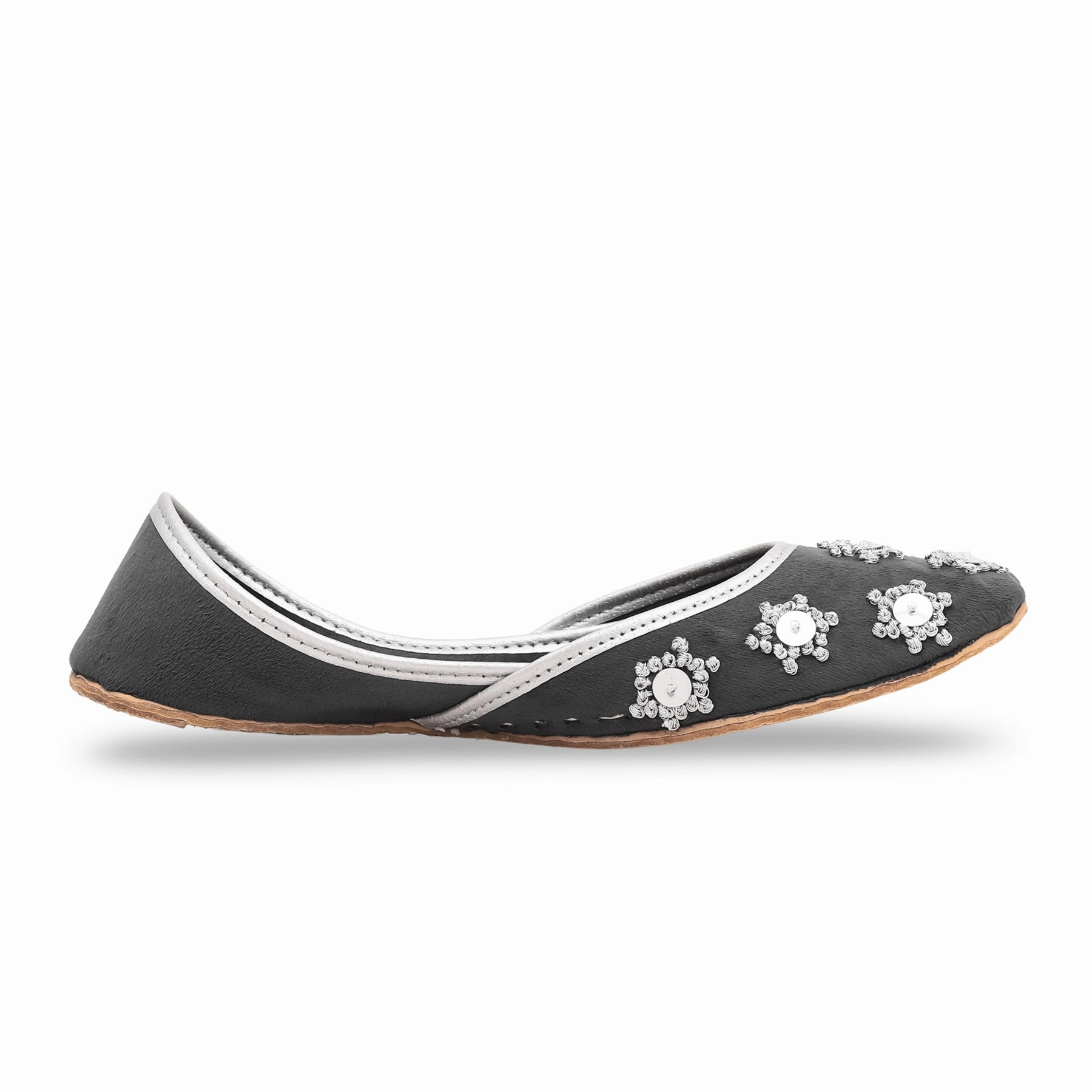 Cherry Flats Shoes Grey Fancy Khusa EC8372