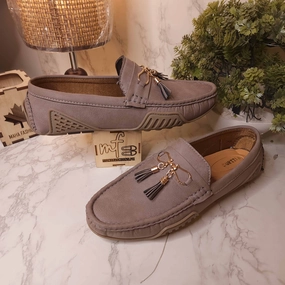 Loafers Cloth Grey Premium Tassel Loafers