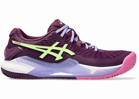 ASICS Gel-Resolution 9 Padel Deep Mauve Lime Green (Women's) Asics Gt 2170 Running Shoe