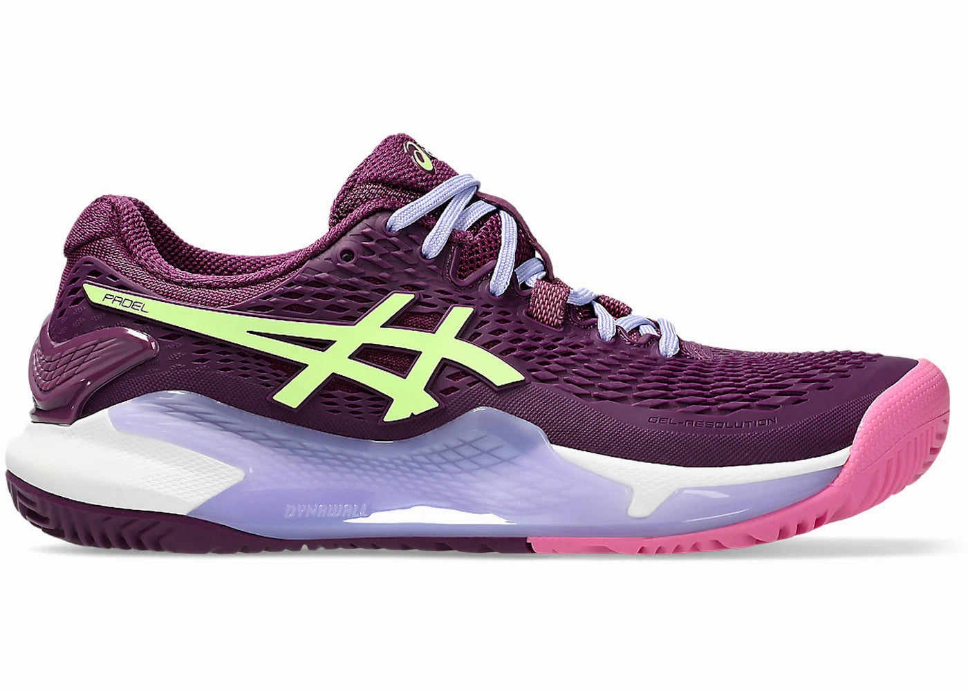 ASICS Gel-Resolution 9 Padel Deep Mauve Lime Green (Women's) Asics Shoes Volleyball Price