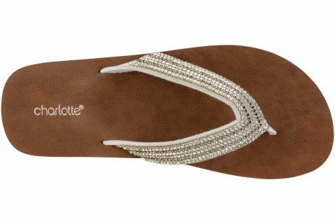 Charlotte Ladies Faux Leather Fashion Flip Flops Flip Flops Vogue