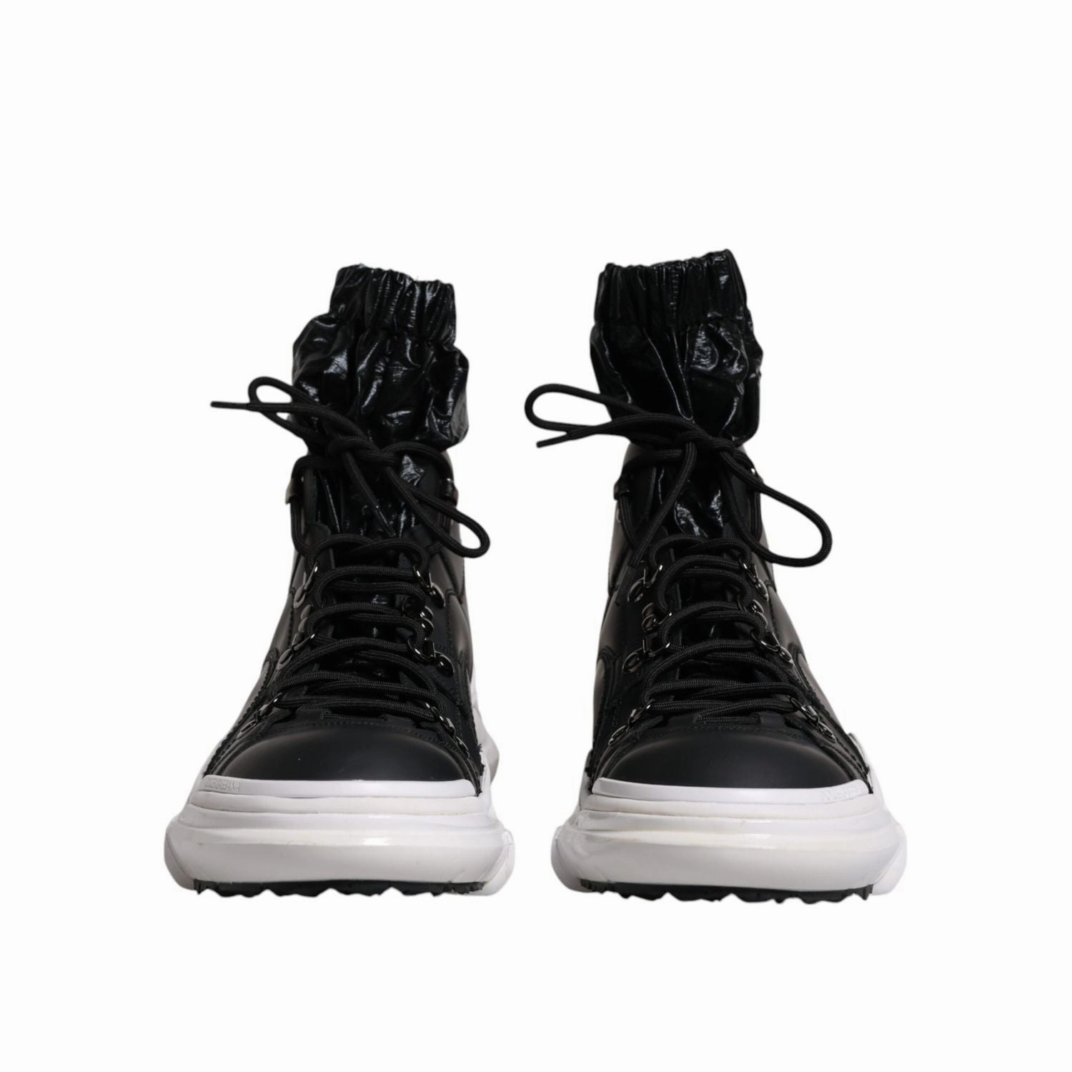 Self Lacing Sneakers Dolce & Gabbana Black Nylon Galileo High Top Sneakers Shoes