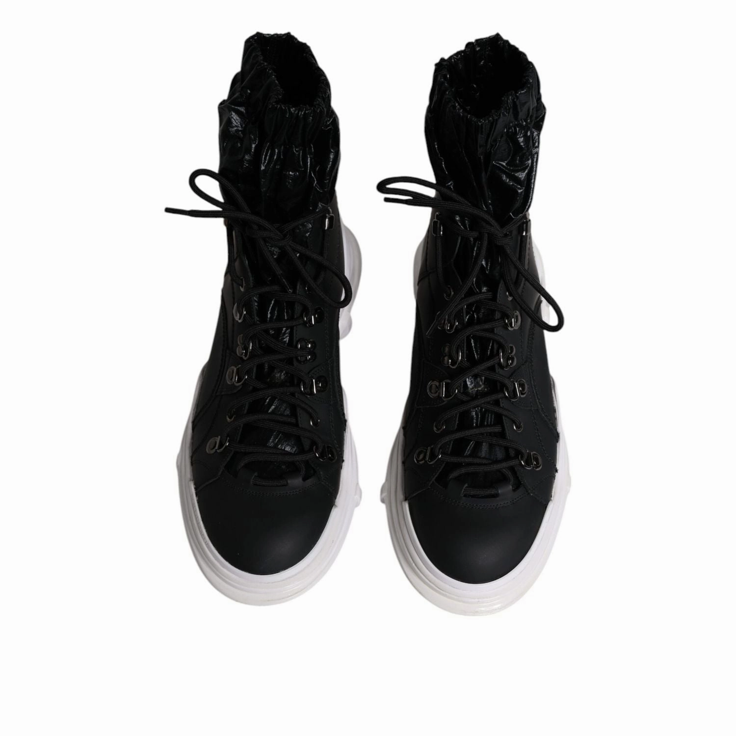 Dolce & Gabbana Black Nylon Galileo High Top Sneakers Shoes Winter Shoes Sneakers