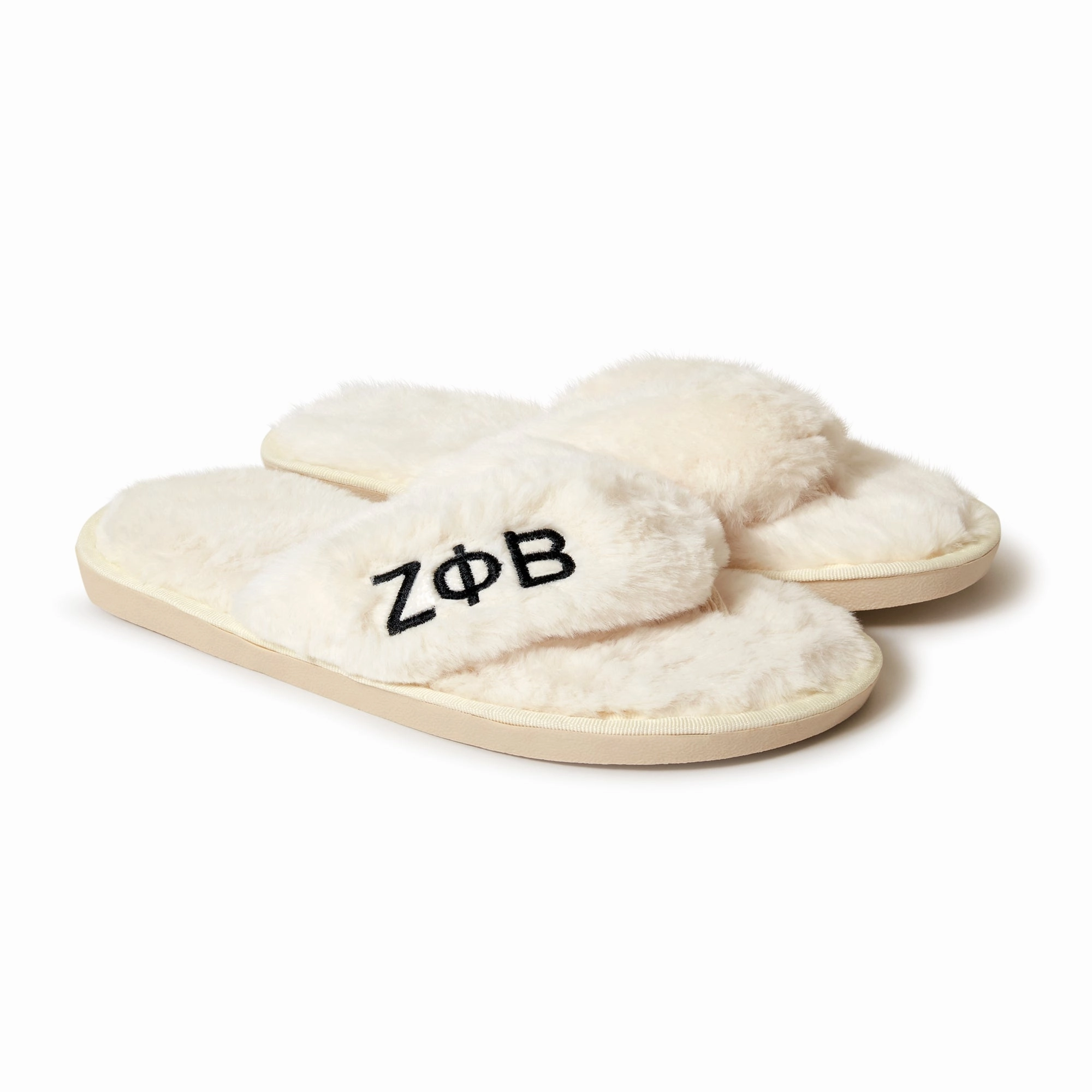 Reef Slippers Zeta Phi Beta Furry Slippers Women - With ZPB Embroidery Logo