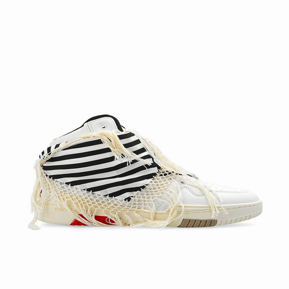 Saint Laurent White Calfskin High Top Sneakers Cheaney Sneakers