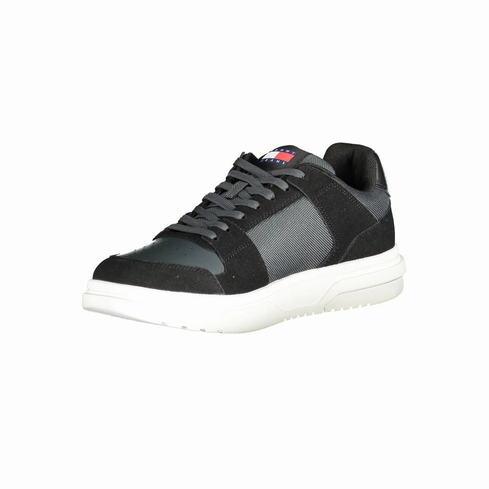 Tommy Hilfiger Black Leather Men Sneaker R Sneakers