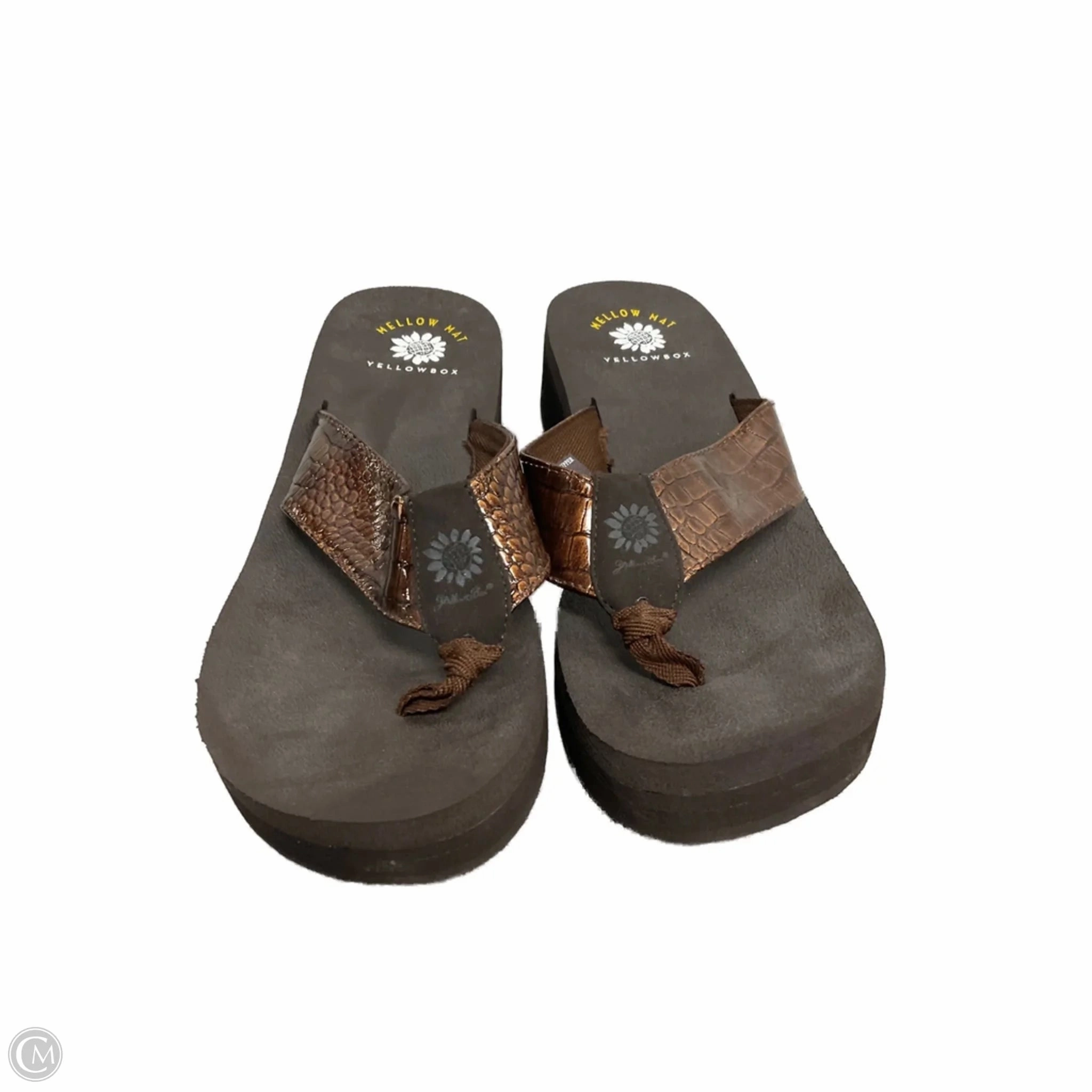 Flip Flops Diamond Sandals Flip Flops By Yellow Box In Brown, Size: 8.5
