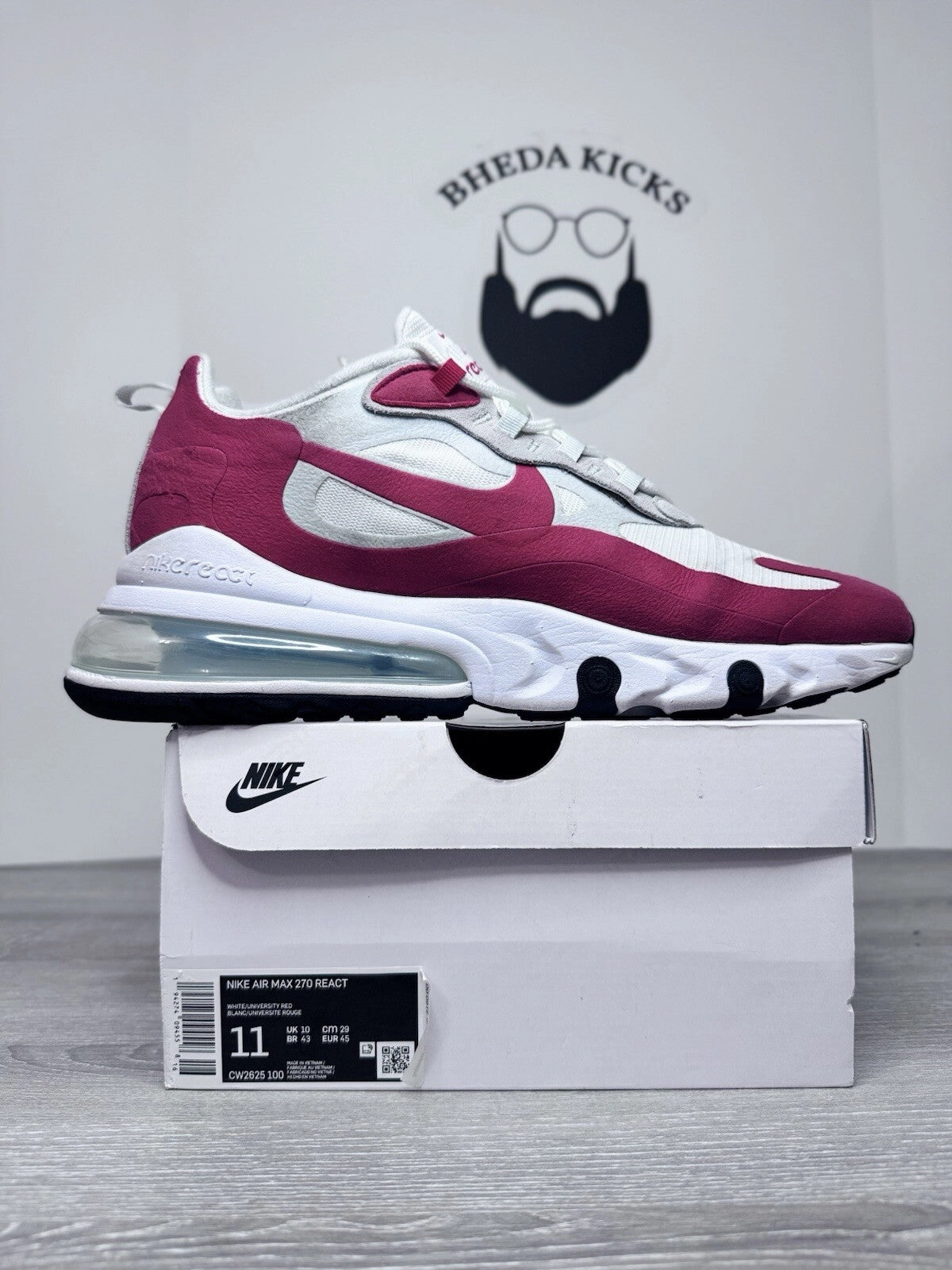 Asics Shoes For High Arches Size 11 - Nike Air Max 270 React White/University Red Shoes CW2625-100 Mens